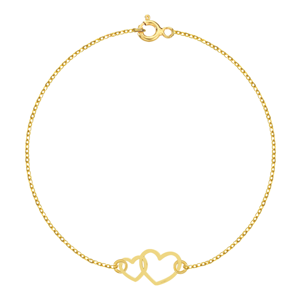 Bratara Aur 585 - 14K cu charm double heart