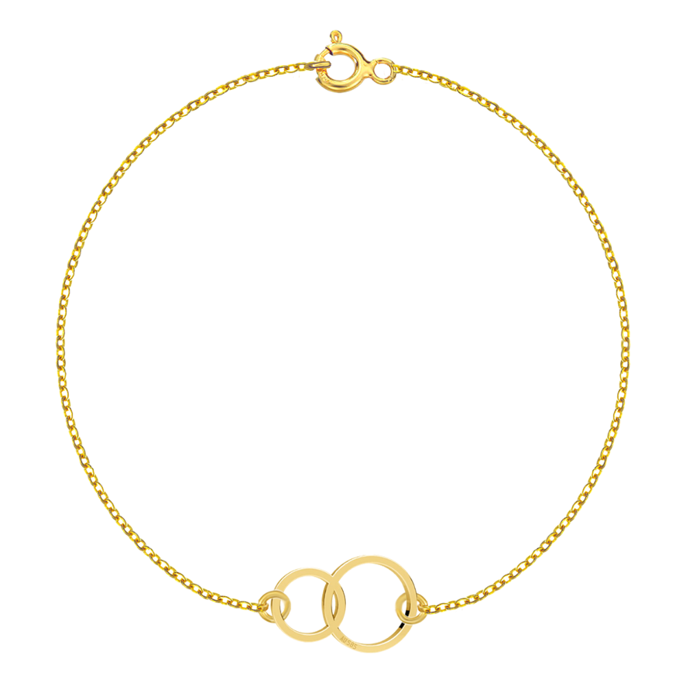 Bratara Aur 585 - 14K cu charm double circle - together forever